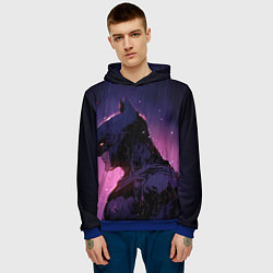 Толстовка-худи мужская Batman - Neon rain, цвет: 3D-синий — фото 2