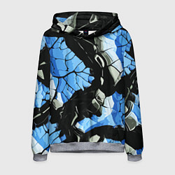 Мужская толстовка Чёрные линии на чёрно-синем фоне