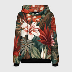 Мужская толстовка Алые тропические цветы