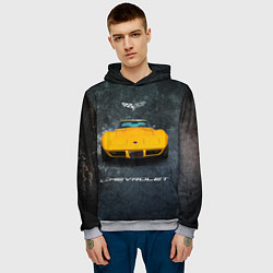 Толстовка-худи мужская Спортивный американский Chevrolet Corvette, цвет: 3D-меланж — фото 2