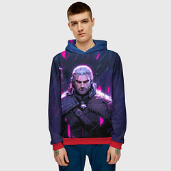 Толстовка-худи мужская Geralt - neon rain, цвет: 3D-красный — фото 2