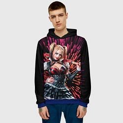 Толстовка-худи мужская Harley Quinn, цвет: 3D-синий — фото 2