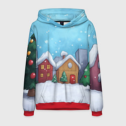 Мужская толстовка Домики новогодние