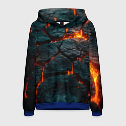 Толстовка-худи мужская Скала и лава, цвет: 3D-синий