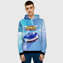 Толстовка-худи мужская Team Sonic racing - speed, цвет: 3D-черный — фото 2