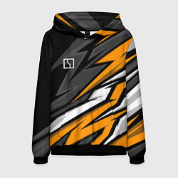 Толстовка-худи мужская Zeekr - orange colors, цвет: 3D-черный
