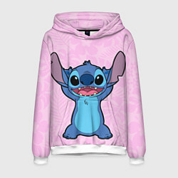 Мужская толстовка Stitch on a pink background