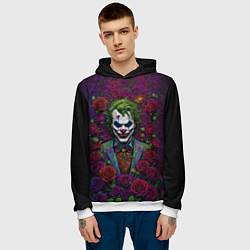 Толстовка-худи мужская Joker - roses, цвет: 3D-белый — фото 2