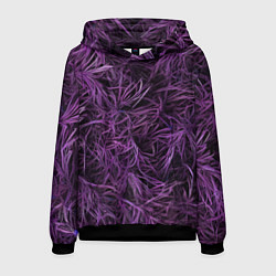 Мужская толстовка Фиолетовая трава на чёрном фоне