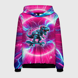 Мужская толстовка Cyber tyrannosaurus is a cool skateboarder