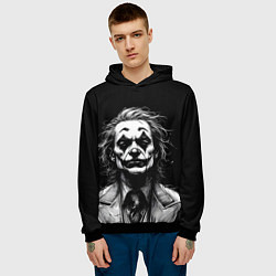 Толстовка-худи мужская Joker - clown, цвет: 3D-черный — фото 2
