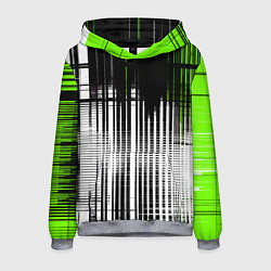 Мужская толстовка Зелёно-чёрный гранж на белом фоне