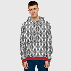 Толстовка-худи мужская Винтажный ажур, цвет: 3D-красный — фото 2