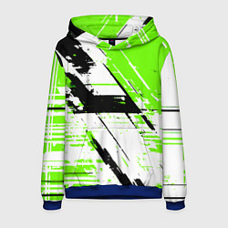 Мужская толстовка Diagonal black and green stripes on a white backgr