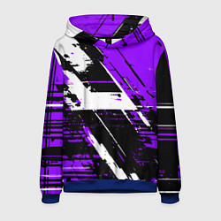 Мужская толстовка Diagonal black and white stripes on a purple backg