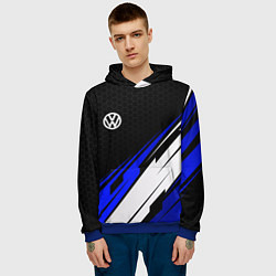 Толстовка-худи мужская Фольксваген - синий, цвет: 3D-синий — фото 2