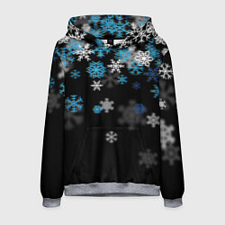 Мужская толстовка Снежинки объемные