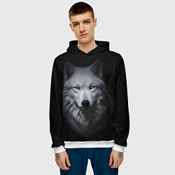 Толстовка-худи мужская Белый волк Белобог, цвет: 3D-белый — фото 2