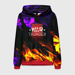 Толстовка-худи мужская Warthunder neon flame, цвет: 3D-красный