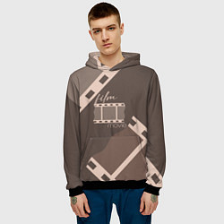 Толстовка-худи мужская Фильм - кинопленка, цвет: 3D-черный — фото 2