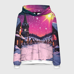 Толстовка-худи мужская Закат рождества, цвет: 3D-белый