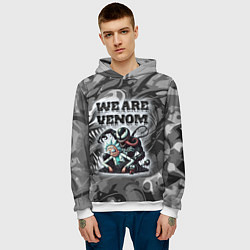 Толстовка-худи мужская We are Venom - graffiti, цвет: 3D-белый — фото 2