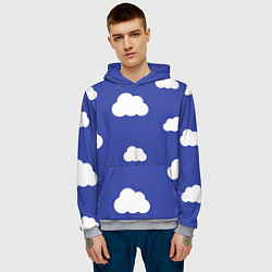 Толстовка-худи мужская Легкие облака, цвет: 3D-меланж — фото 2