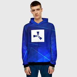 Толстовка-худи мужская Rust blue poly, цвет: 3D-черный — фото 2