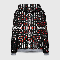 Мужская толстовка Чёрно-красные диагональные полосы на белом фоне