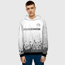 Толстовка-худи мужская Pokemon - white gradient посередине, цвет: 3D-черный — фото 2