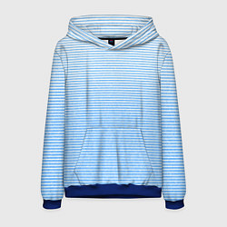 Мужская толстовка Белый с голубым текстурный в полоску