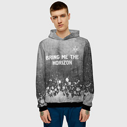 Толстовка-худи мужская Bring Me the Horizon - grey gradient посередине, цвет: 3D-черный — фото 2