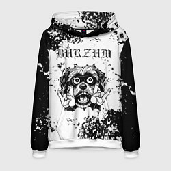 Толстовка-худи мужская Burzum - рок пес, цвет: 3D-белый