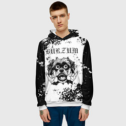 Толстовка-худи мужская Burzum - рок пес, цвет: 3D-белый — фото 2