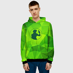 Толстовка-худи мужская Cowboy Bebop green poly, цвет: 3D-черный — фото 2