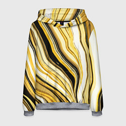 Мужская толстовка Волнистые вертикальные чёрно-жёлтые полосы