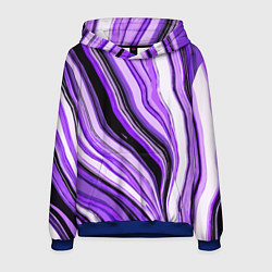 Мужская толстовка Волнистые вертикальные чёрно-фиолетовые полосы