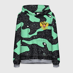 Мужская толстовка Текстурный черно-зеленый камуфляж