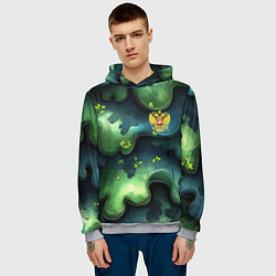 Толстовка-худи мужская Летний абстрактный камуфляж, цвет: 3D-меланж — фото 2