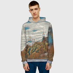 Толстовка-худи мужская Храм на горе, цвет: 3D-меланж — фото 2