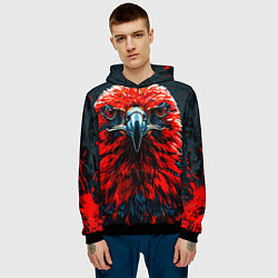 Толстовка-худи мужская Атланта Хокс красный орел, цвет: 3D-черный — фото 2