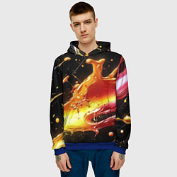 Толстовка-худи мужская Динамичная краска текстура, цвет: 3D-синий — фото 2