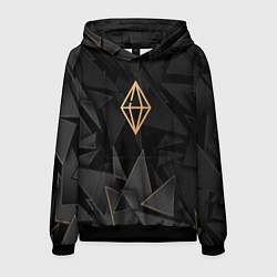 Толстовка-худи мужская The Sims golden poly, цвет: 3D-черный