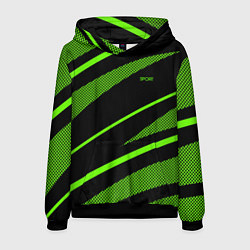 Мужская толстовка Sport чёрный и зелёный полосы