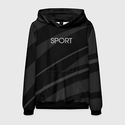 Мужская толстовка Sport чёрный с серым абстрактный