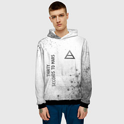 Толстовка-худи мужская Thirty Seconds to Mars - white gradient вертикальн, цвет: 3D-черный — фото 2