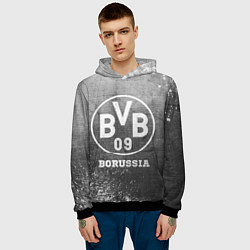 Толстовка-худи мужская Borussia - grey gradient, цвет: 3D-черный — фото 2
