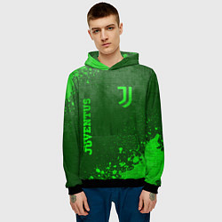 Толстовка-худи мужская Juventus - green gradient вертикально, цвет: 3D-черный — фото 2
