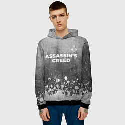 Толстовка-худи мужская Assassins Creed - grey gradient посередине, цвет: 3D-черный — фото 2