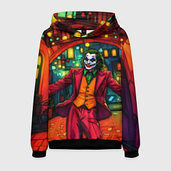 Толстовка-худи мужская Праздничный Джокер, цвет: 3D-черный